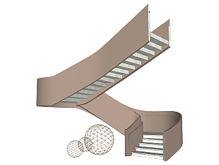 现代楼梯旋转楼梯铁艺楼梯木艺楼梯摆件小品(15)